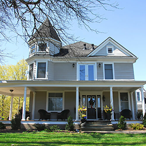 Victorian house in spring